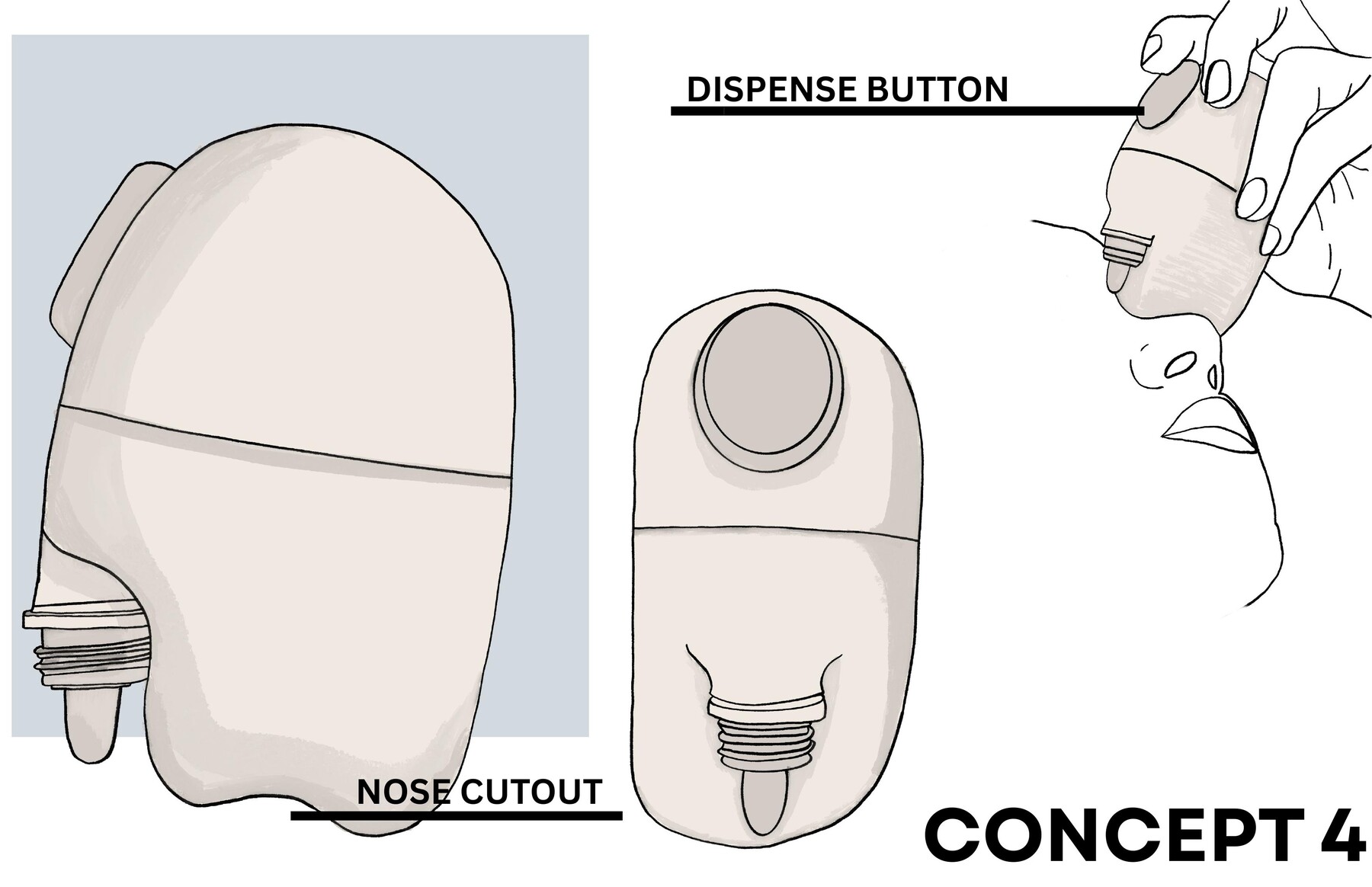 Final concept 4 with vertical button and nose cutout