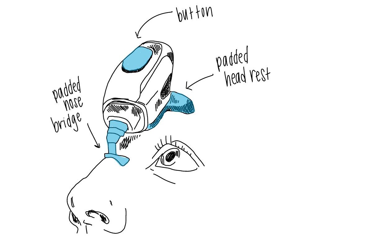 Early face-rest eyedrop concept exploration