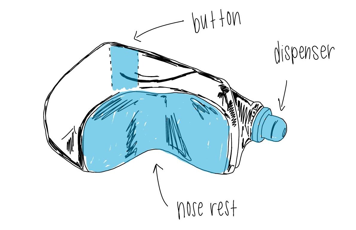 Early compact eyedrop dispenser concept