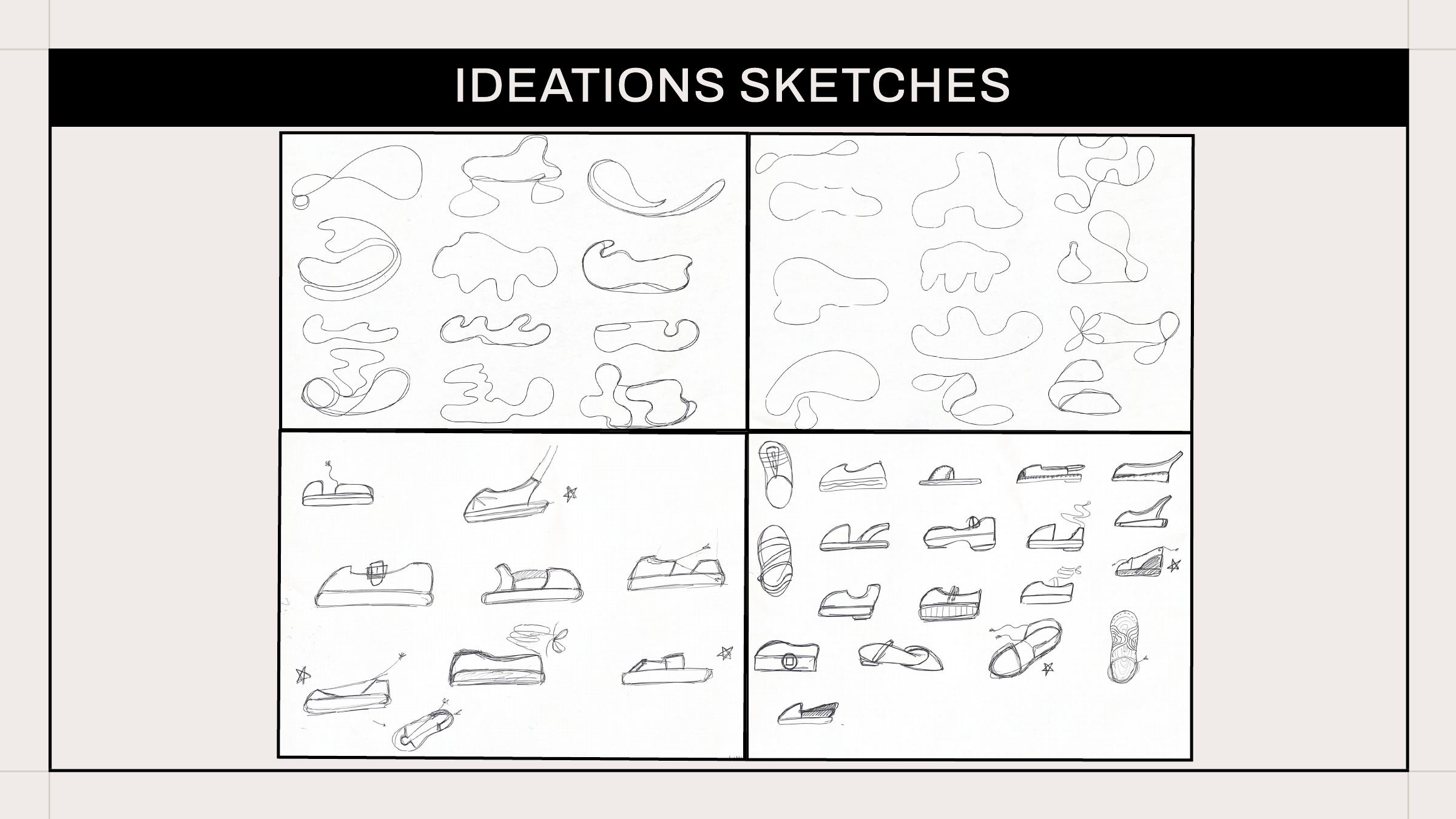 Wide range of early shoe concept sketches