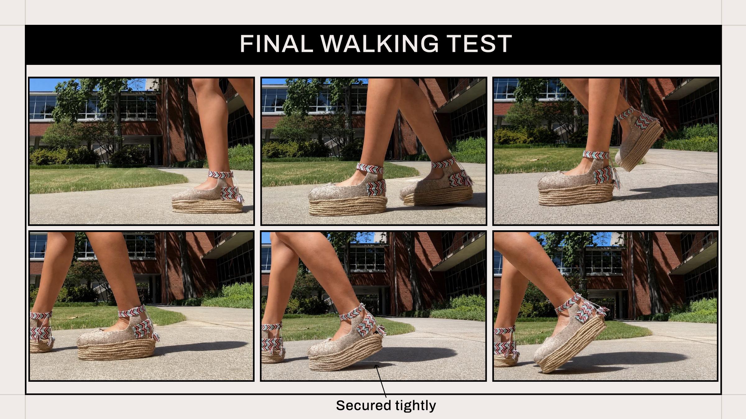Sequence showing the shoes during a full walking stride