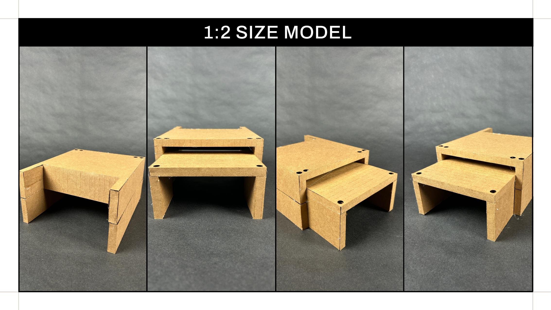 Half-scale folding step stool model
